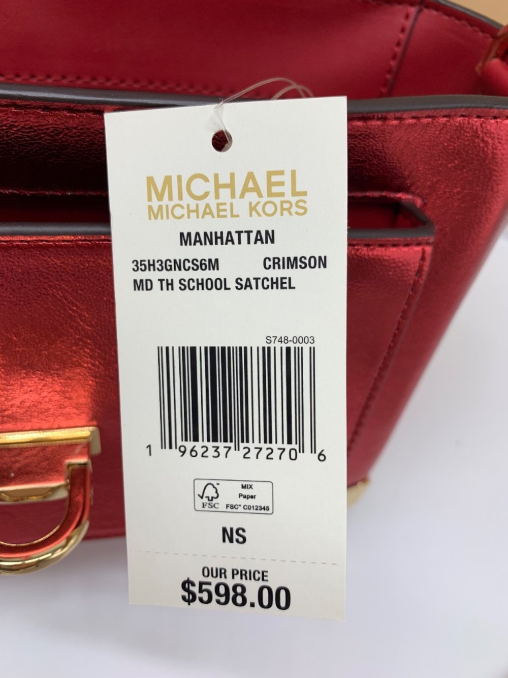 MICHAEL KORS Manhattan Medium Patent Faux Leather Satchel - Picture 12 of 15